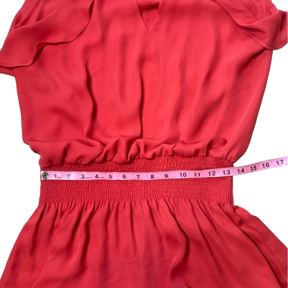 Parker Coral Pink Blouson Halter Mini Dress Size M - Picture 6 of 10